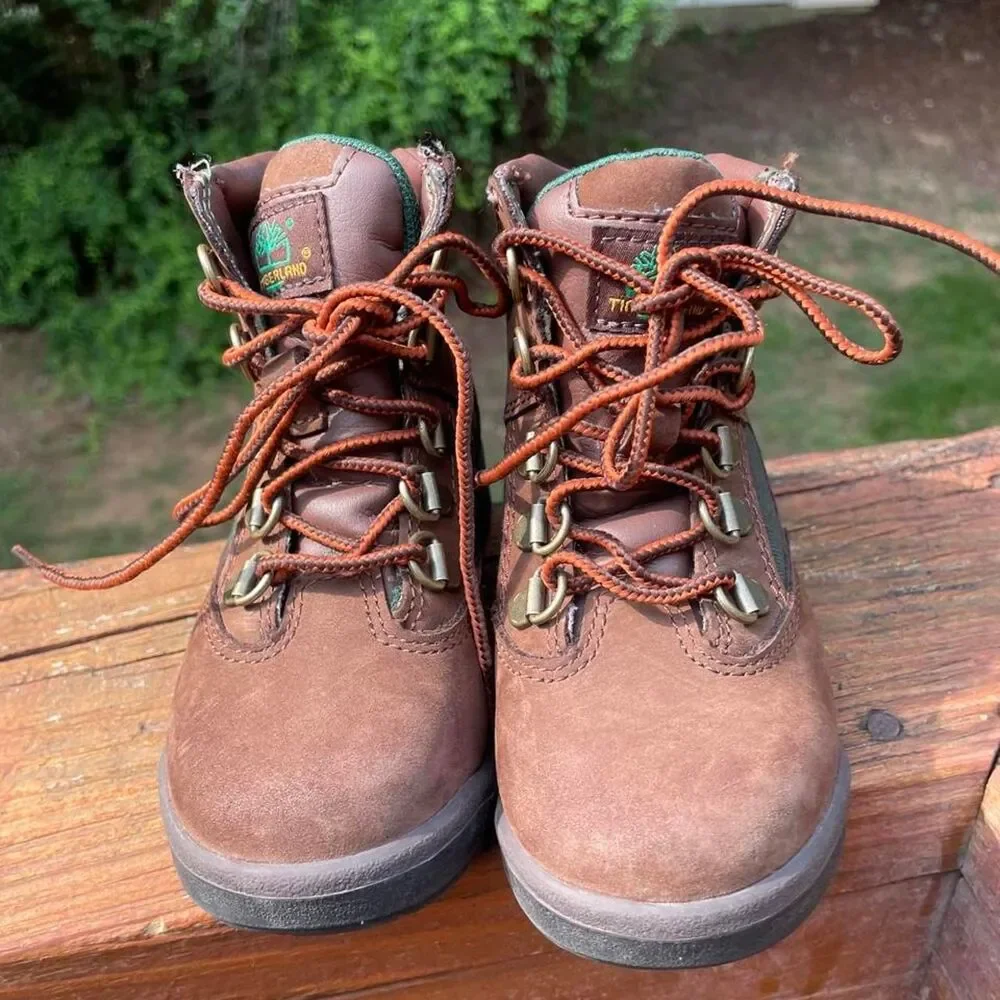 Timberland  Youth 10 Feild Boots Brown Green/ Olive Waterproof Boots